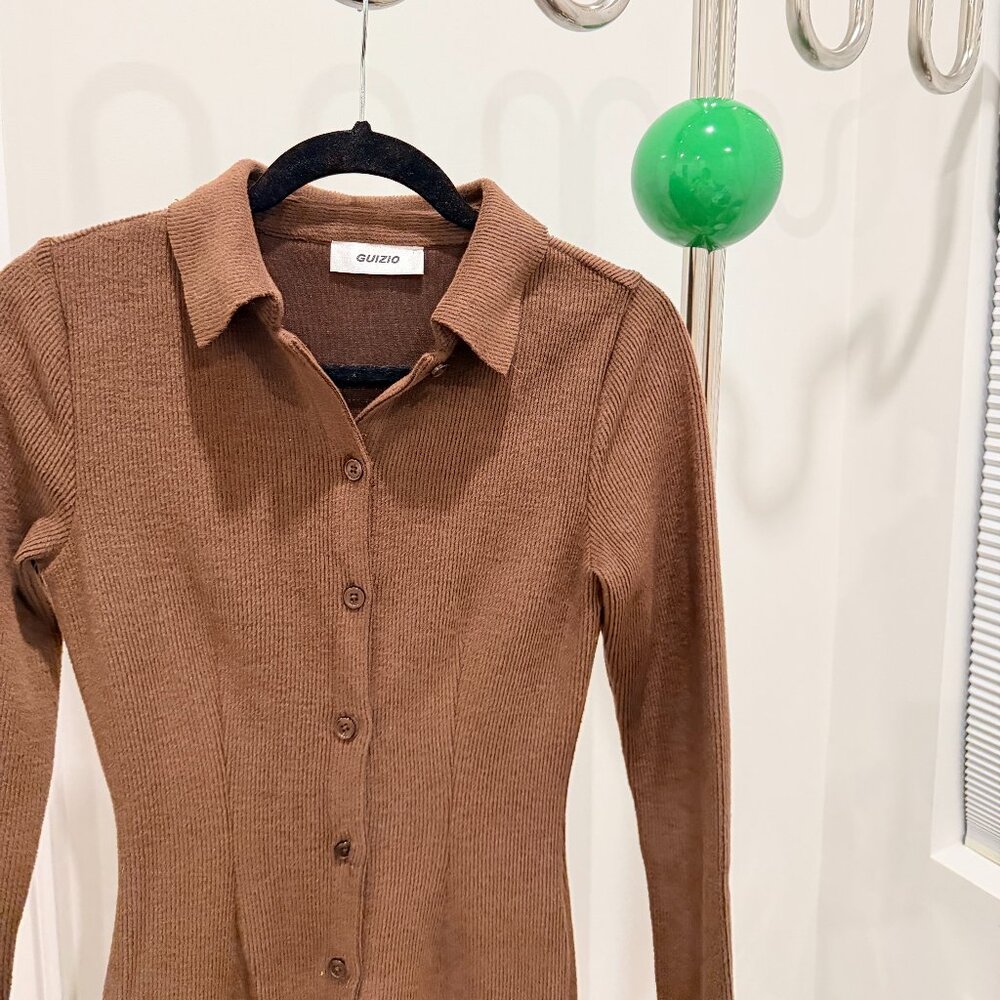 Danielle Guizio collared button up shirt dress size xs